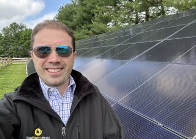 Jeff Nachman standing with a Residential Ground Mount Solar Installation Maryland Virginia Delaware